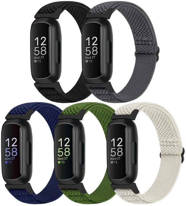 Main image of Compatible with Fitbit Inspire 3/Inpsire 2/Inspire/Inpsire HR/Ace 2/Ace 3 Watch Bands, Elastic Adjustable Replacement Wristband Women Men Stretchy Soft Sport Nylon Loop Straps