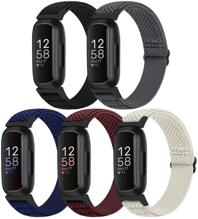 Main image of Compatible with Fitbit Inspire 3/Inpsire 2/Inspire/Inpsire HR/Ace 2/Ace 3 Watch Bands, Elastic Adjustable Replacement Wristband Women Men Stretchy Soft Sport Nylon Loop Straps