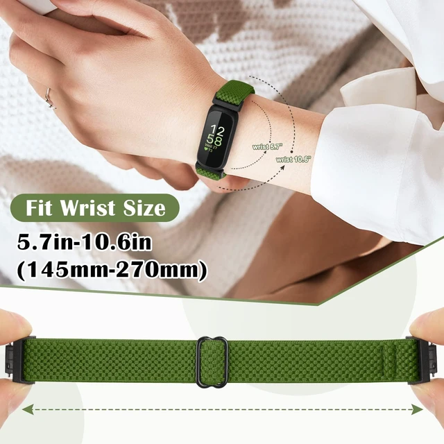 Alt view image 5 of 7 - Compatible with Fitbit Inspire 3/Inpsire 2/Inspire/Inpsire HR/Ace 2/Ace 3 Watch Bands, Elastic Adjustable Replacement Wristband Women Men Stretchy Soft Sport Nylon Loop Straps