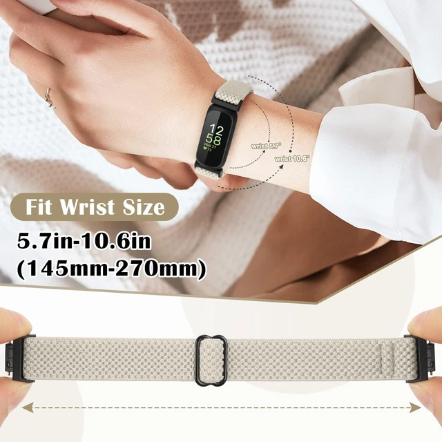Alt view image 5 of 7 - Compatible with Fitbit Inspire 3/Inpsire 2/Inspire/Inpsire HR/Ace 2/Ace 3 Watch Bands, Elastic Adjustable Replacement Wristband Women Men Stretchy Soft Sport Nylon Loop Straps