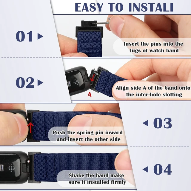 Alt view image 6 of 7 - Compatible with Fitbit Inspire 3/Inpsire 2/Inspire/Inpsire HR/Ace 2/Ace 3 Watch Bands, Elastic Adjustable Replacement Wristband Women Men Stretchy Soft Sport Nylon Loop Straps