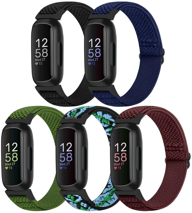 Main image of Compatible with Fitbit Inspire 3/Inpsire 2/Inspire/Inpsire HR/Ace 2/Ace 3 Watch Bands, Elastic Adjustable Replacement Wristband Women Men Stretchy Soft Sport Nylon Loop Straps