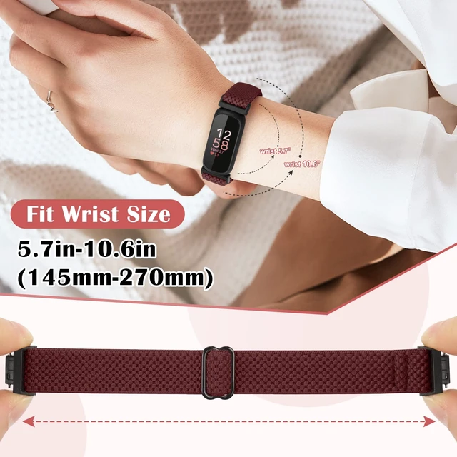 Alt view image 5 of 7 - Compatible with Fitbit Inspire 3/Inpsire 2/Inspire/Inpsire HR/Ace 2/Ace 3 Watch Bands, Elastic Adjustable Replacement Wristband Women Men Stretchy Soft Sport Nylon Loop Straps