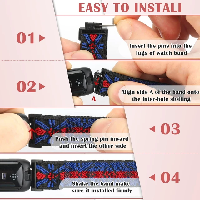Alt view image 6 of 7 - Compatible with Fitbit Inspire 3/Inpsire 2/Inspire/Inpsire HR/Ace 2/Ace 3 Watch Bands, Elastic Adjustable Replacement Wristband Women Men Stretchy Soft Sport Nylon Loop Straps