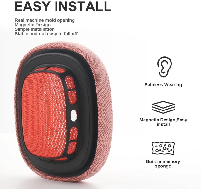 Alt view image 4 of 7 - Replacement Ear Cushions for AirPods Max Headphones AirPod Max Ear Cushions Ear Pads Covers Comfort Protein Leather Noise Isolation Memory Foam Earpads (Pink)