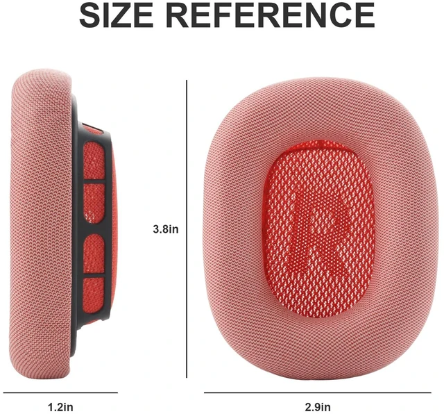 Alt view image 5 of 7 - Replacement Ear Cushions for AirPods Max Headphones AirPod Max Ear Cushions Ear Pads Covers Comfort Protein Leather Noise Isolation Memory Foam Earpads (Pink)
