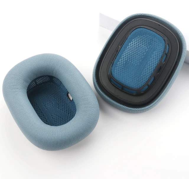 Alt view image 6 of 7 - Replacement Ear Cushions for AirPods Max Headphones AirPod Max Ear Cushions Ear Pads Covers Comfort Protein Leather Noise Isolation Memory Foam Earpads (Blue)