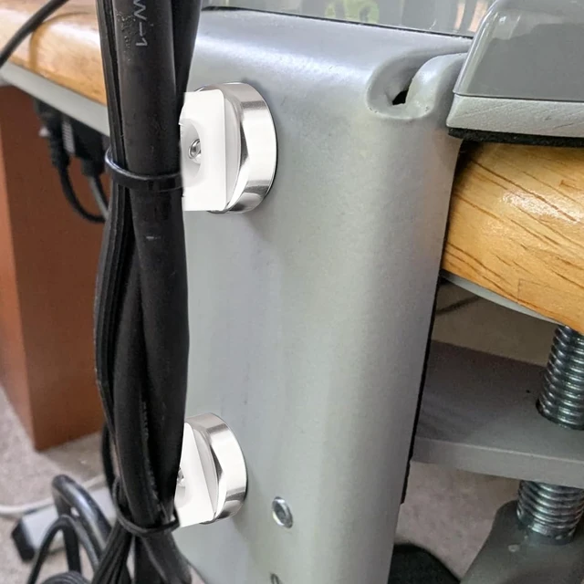 Alt view image 7 of 7 - Magnetic Cable Zip Tie Base, 20mm, 20pcs Heavy Duty 25lbs Vertical Tension, Multipurpose Wire Clips Management Holder, For Electrical Cable Wire Organization