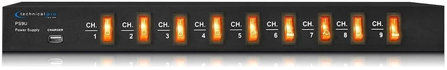 Main image of Electric Power Supply w/ 9 Power switches, 1800 Watt Max Load 5V USB Charging Port, 9 Outlet High Load Power Cord (4 Foot)