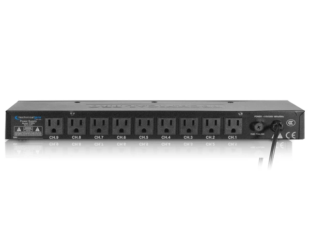 Alt view image 2 of 6 - Electric Power Supply w/ 9 Power switches, 1800 Watt Max Load 5V USB Charging Port, 9 Outlet High Load Power Cord (4 Foot)