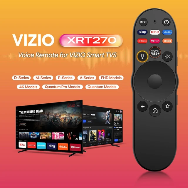 Alt view image 2 of 7 - XRT270 Bluetooth Voice Remote for VIZIO Smart TV Remote Control, Universal Replacement for Vizio XRT260 XRT140 XRT136 FHD 4K QLED UHD Quantum Pro Smartcast D, E, M, P, V, PX Series Smart TVs