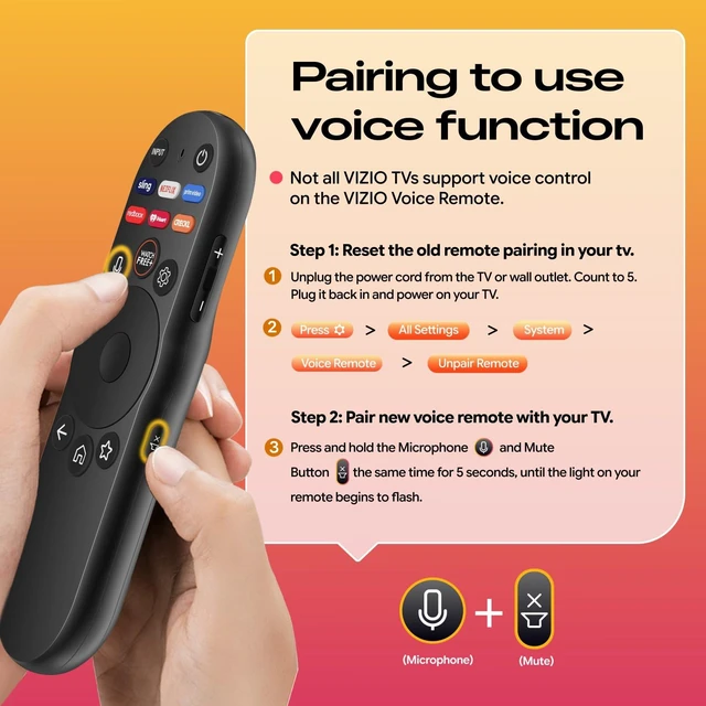 Alt view image 5 of 7 - XRT270 Bluetooth Voice Remote for VIZIO Smart TV Remote Control, Universal Replacement for Vizio XRT260 XRT140 XRT136 FHD 4K QLED UHD Quantum Pro Smartcast D, E, M, P, V, PX Series Smart TVs