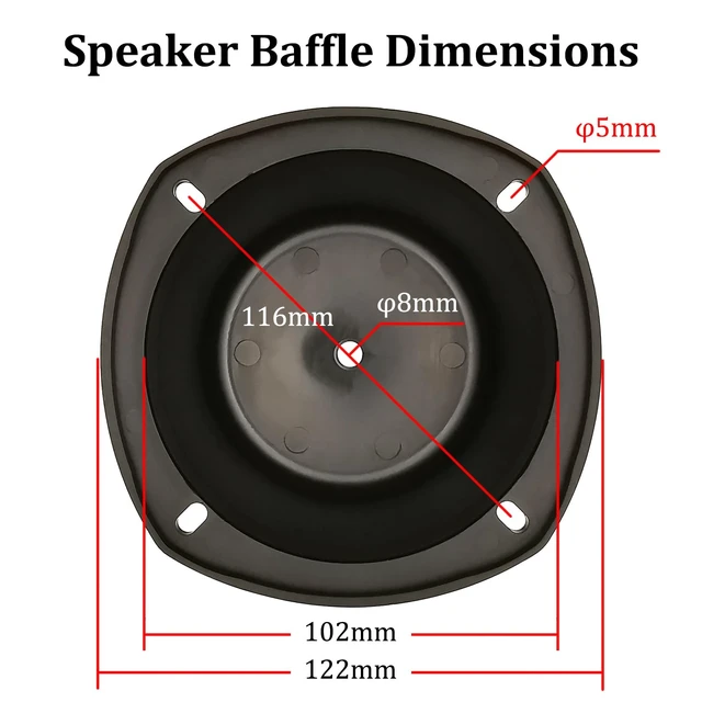 Alt view image 2 of 7 - 4in Black Plastic Speaker Baffle, Pack of 2 DIY Mount Plate for 4 Inch Car Speakers & Home Bookshelf Audio, Hard Plastic Speaker Installation Replacement Baffle