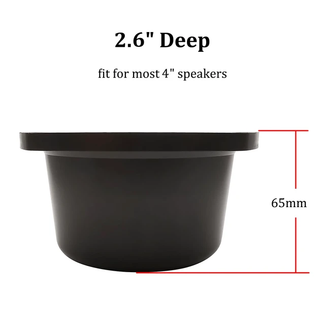 Alt view image 3 of 7 - 4in Black Plastic Speaker Baffle, Pack of 2 DIY Mount Plate for 4 Inch Car Speakers & Home Bookshelf Audio, Hard Plastic Speaker Installation Replacement Baffle