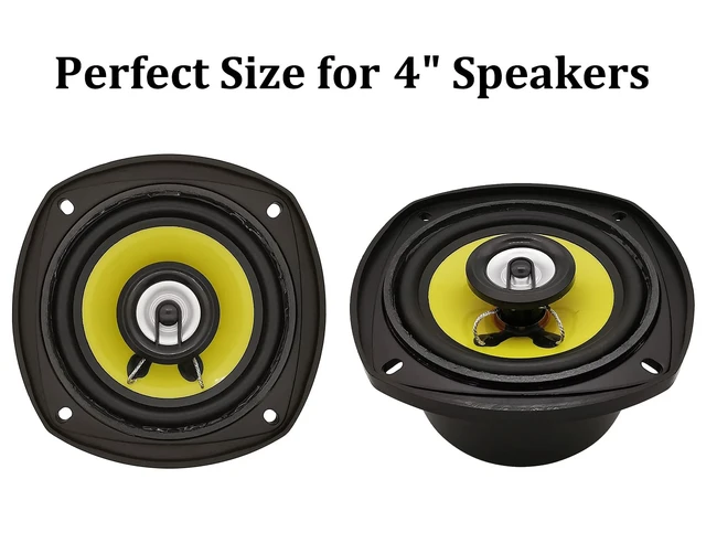 Alt view image 5 of 7 - 4in Black Plastic Speaker Baffle, Pack of 2 DIY Mount Plate for 4 Inch Car Speakers & Home Bookshelf Audio, Hard Plastic Speaker Installation Replacement Baffle
