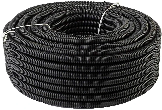 Main image of 100 FT 1/8 13mm Black Split Loom Conduit Polyethylene Tubing Twice the Density of Our Competitors Guaranteed
