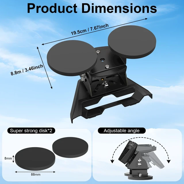Alt view image 7 of 7 - for Starlink Mini Magnetic Mount with Adapter,Quick Release Roof Mount Kit for Truck, Boat, Car Roof,Vehicle, RV Mounting Kit,Sleek,Adjustable Angle and Lock Design