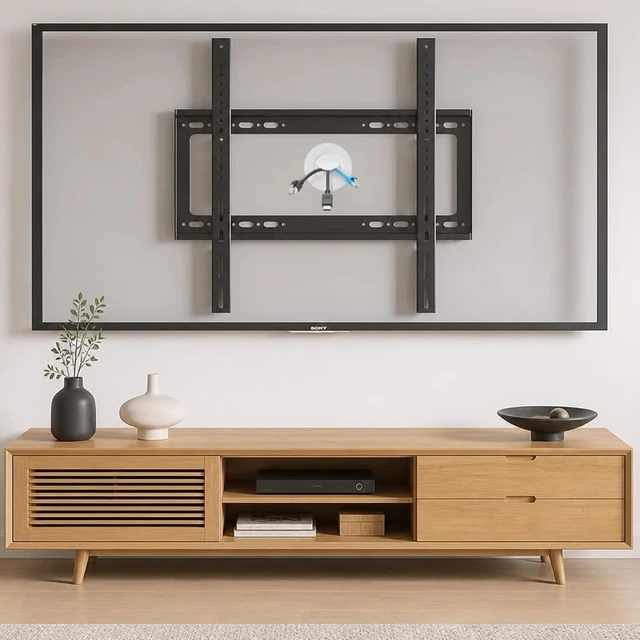 Alt view image 4 of 7 - in-Wall Cable Management Kit for TV, White TV Cord Hider for Wall Mounted TV, Behind Wall Cord Concealer Kits with 2 Cable Pass Throughs and 1 Hole Saw Drill Attachmen