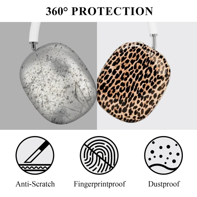 Alt view image 2 of 7 - Case Cover for Apple AirPods Max/Max 2 (Leopard) TPU Cool Soft Clear Case, Leopard Earcup Cover for Women Accessories Anti-Scratch,Precise Cutout