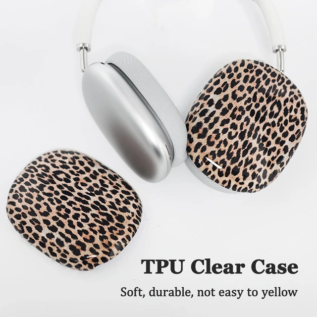 Alt view image 3 of 7 - Case Cover for Apple AirPods Max/Max 2 (Leopard) TPU Cool Soft Clear Case, Leopard Earcup Cover for Women Accessories Anti-Scratch,Precise Cutout