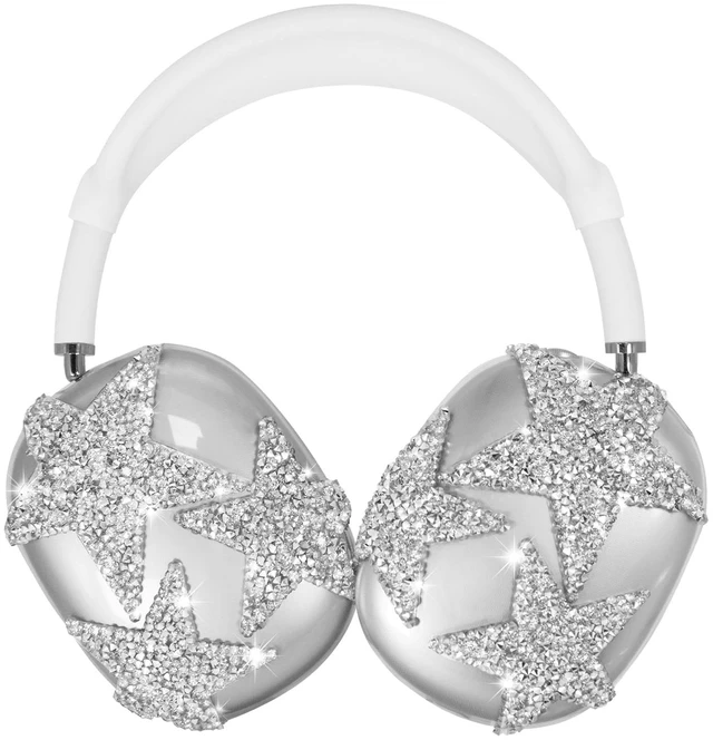 Main image of Bling Case Cover for Apple AirPods Max/Max 2 (Stars,Clear) Silicone Clear Case,Glittering Rhinestones Stars Earcup Cover,Cute Sparkling Accessories Protector for AirPods Max for Women