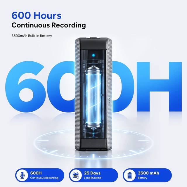 Alt view image 2 of 7 - 136GB Magnetic Voice Activated Recorder, 25Days Continuous Recording Device 9800Hours Recording Storage, AI Noise Reduction, Audio Recorder with OTG Playback, Digital Voice Recorder for Meetings/Class
