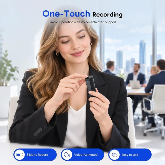 Alt view image 5 of 7 - 136GB Magnetic Voice Activated Recorder, 25Days Continuous Recording Device 9800Hours Recording Storage, AI Noise Reduction, Audio Recorder with OTG Playback, Digital Voice Recorder for Meetings/Class