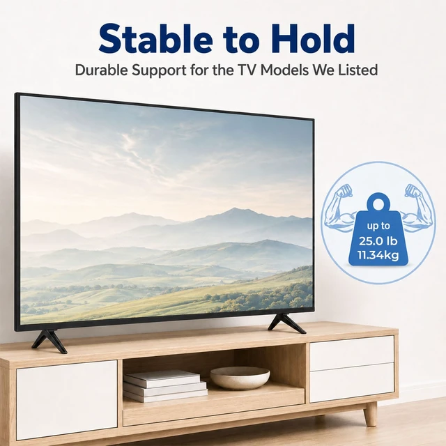 Alt view image 3 of 7 - TV Legs for Fire TV Legs Replacement, Only for HD32N201 HD40N201 4K43N402 4K50N402 4K50N400A 4K55N400A 4K43M600A, TV Feet for Fire TV Legs Replacement with Screws Set & Instructions