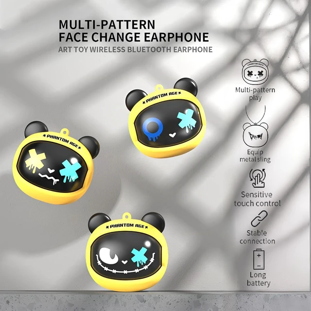 Alt view image 3 of 7 - Kids Wireless Earbuds with Rotating Chaging Case Wireless Bluetooth Earbuds for Kids, Kid Ear Buds with Mic, 88dB Safe Volume, Earphones Earpods in-Ear for Android iOS Cell Phone Laptop, Bear