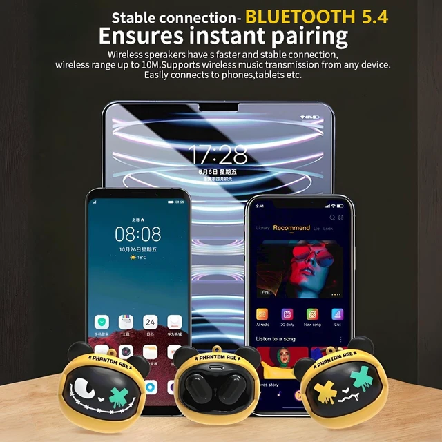 Alt view image 5 of 7 - Kids Wireless Earbuds with Rotating Chaging Case Wireless Bluetooth Earbuds for Kids, Kid Ear Buds with Mic, 88dB Safe Volume, Earphones Earpods in-Ear for Android iOS Cell Phone Laptop, Bear