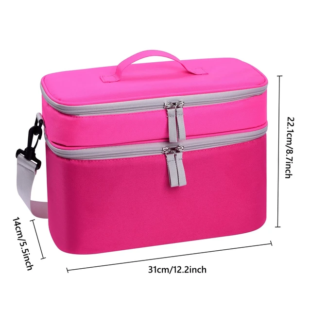 Alt view image 2 of 4 - Rosy Pink Storage Bag for Toniebox 1 or 2, Player Box & Accessories Two spacious storage pockets, removable compartment, detachable shoulder strap, portable design for trips