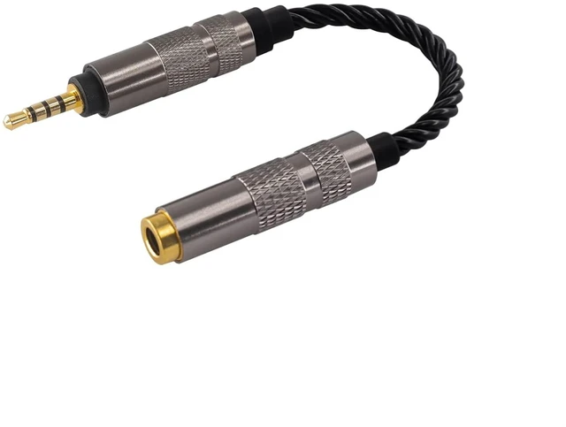 Main image of Headphone Adapter 2.5mm Male to 4.4mm Adapter for 4.4mm Cable Connected to Balanced 2.5mm Player Device High Stereo Audio Converter OFC Cable 6 inch Length Extension Cord