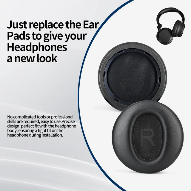 Alt view image 4 of 7 - Headphones Replacement Ear Pads for Wyze Noise Cancelling Over Ear Headphones Ear Cushions Cover Repair Part (Black)