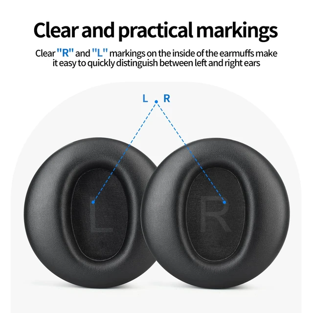 Alt view image 5 of 7 - Headphones Replacement Ear Pads for Wyze Noise Cancelling Over Ear Headphones Ear Cushions Cover Repair Part (Black)