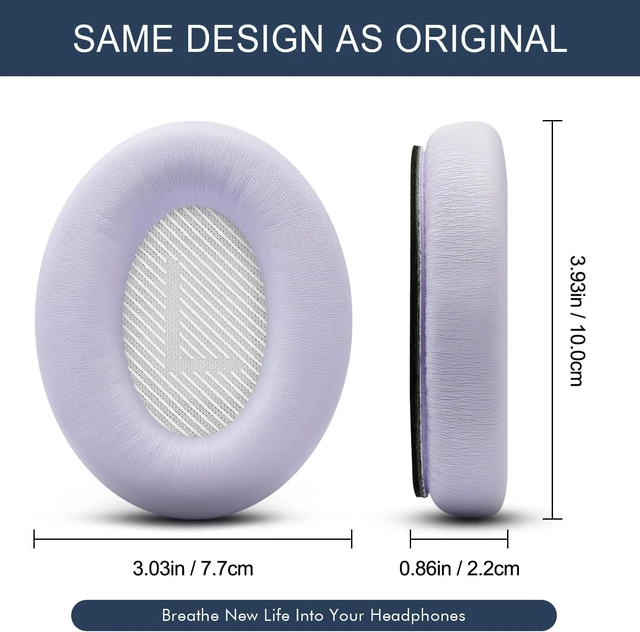 Alt view image 3 of 5 - Ear Pads for Bose SoundLink AE2 / SoundLink Around Ear ii - Purple Replacement Ear Pads Cushions with Premium Protein Leather, Noise Isolation Memory Foam