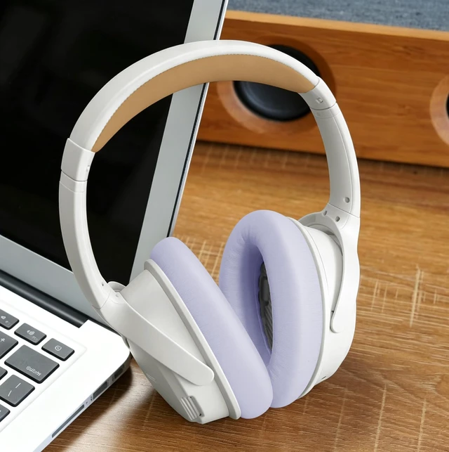 Alt view image 4 of 5 - Ear Pads for Bose SoundLink AE2 / SoundLink Around Ear ii - Purple Replacement Ear Pads Cushions with Premium Protein Leather, Noise Isolation Memory Foam