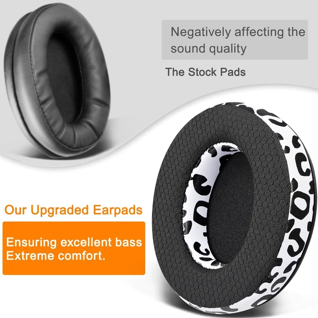 Alt view image 5 of 5 - Mesh Earpads for HyperX Cloud (2/3/3S/1/Pro) - Snow Leopard Also for Cloud (Flight/Flight2/Stinger/Stinger2/Stinger 2 Core/Core), CloudX (Stinger/Flight) Headset