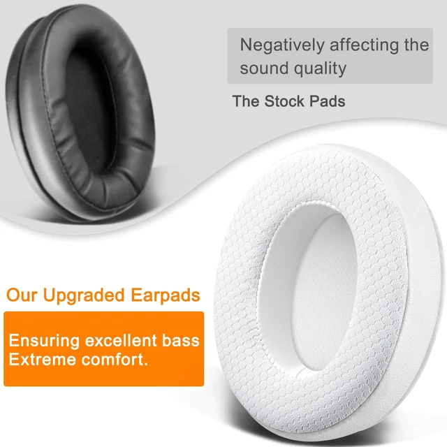 Alt view image 5 of 5 - Mesh Earpads for HyperX Cloud (2/3/3S/1/Pro) - White Also for Cloud (Flight/Flight2/Stinger/Stinger2/Stinger 2 Core/Core), CloudX (Stinger/Flight) Headset