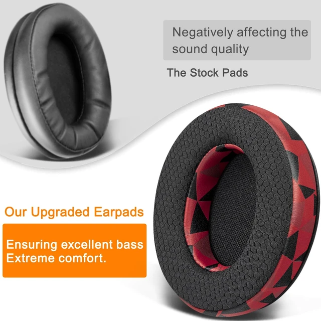 Alt view image 5 of 5 - Mesh Earpads for HyperX Cloud (2/3/3S/1/Pro) - Red Storm Also for Cloud (Flight/Flight2/Stinger/Stinger2/Stinger 2 Core/Core), CloudX (Stinger/Flight) Headset