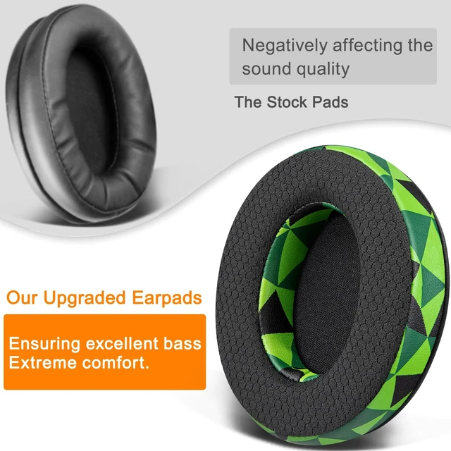 Alt view image 5 of 5 - Mesh Earpads for HyperX Cloud (2/3/3S/1/Pro) - Jungle Green Also for Cloud (Flight/Flight2/Stinger/Stinger2/Stinger 2 Core/Core), CloudX (Stinger/Flight) Headset