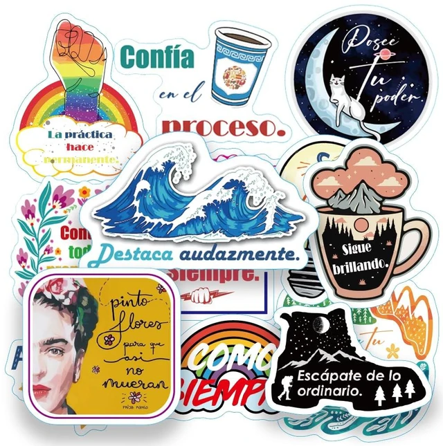 Main image of 300pcs Spanish Inspirational Stickers for Teens Adults Teachers Motivational Decals Positive Vision Board Stickers for Journaling Scrapbook,Water Bottles, Laptop Reward Sticker