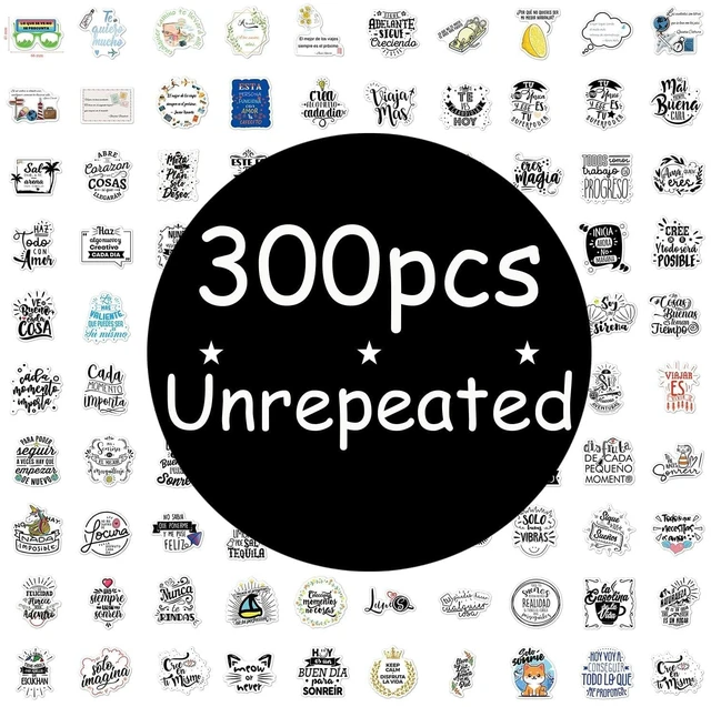 Alt view image 2 of 7 - 300pcs Spanish Inspirational Stickers for Teens Adults Teachers Motivational Decals Positive Vision Board Stickers for Journaling Scrapbook,Water Bottles, Laptop Reward Sticker