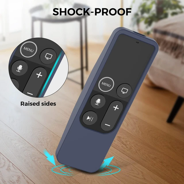Alt view image 4 of 7 - Protective Case for Apple TV 4K Siri Remote 3rd & 2nd Gen with AirTag Holder, Magnet Technology, Lanyard Included, Great Grip, Heavy Shock Absorption, Drop Protection