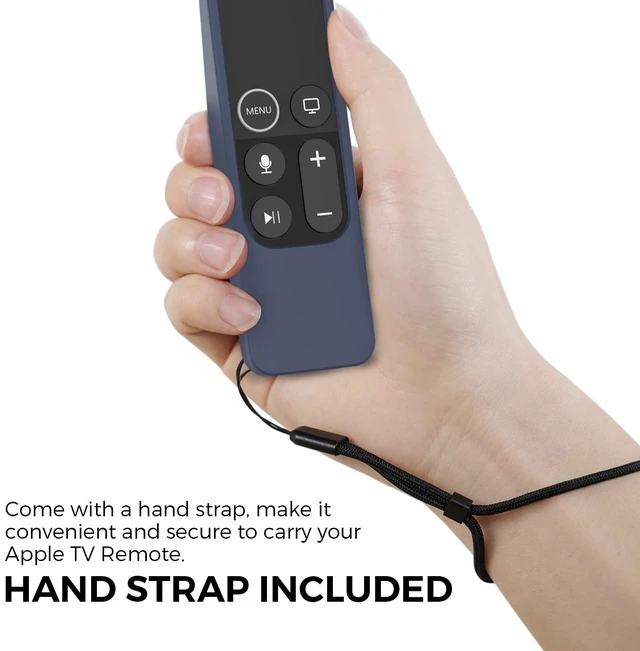 Alt view image 5 of 7 - Protective Case for Apple TV 4K Siri Remote 3rd & 2nd Gen with AirTag Holder, Magnet Technology, Lanyard Included, Great Grip, Heavy Shock Absorption, Drop Protection