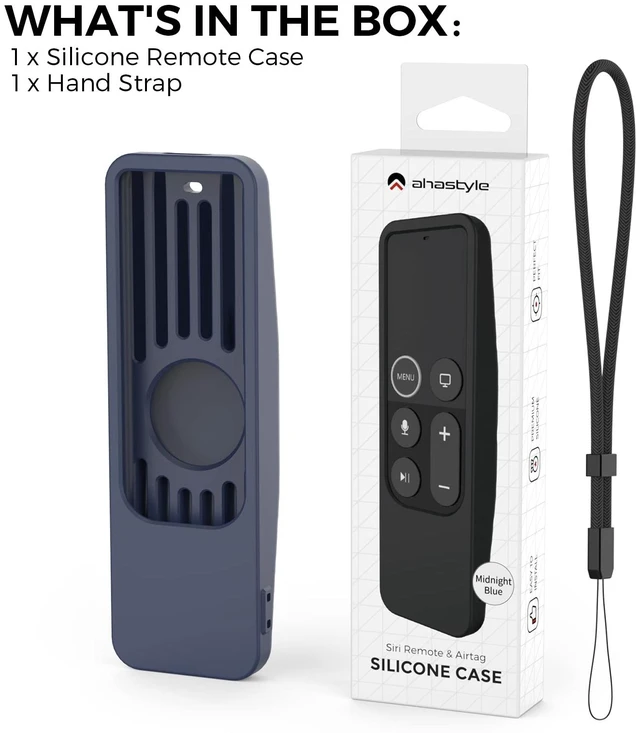 Alt view image 7 of 7 - Protective Case for Apple TV 4K Siri Remote 3rd & 2nd Gen with AirTag Holder, Magnet Technology, Lanyard Included, Great Grip, Heavy Shock Absorption, Drop Protection