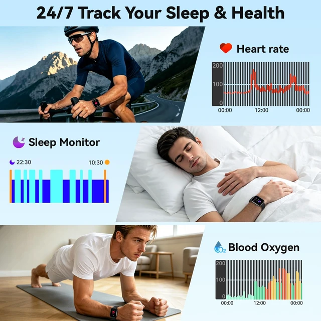 Alt view image 4 of 7 - Smart Watch for Men Women Fitness: Bluetooth Call 1.85" HD Touchscreen Smartwatch IP68 Waterproof 130+ Sport Modes Running Tracker Heart Rate Sleep Monitor Pedometer Music Control for Android iPhone