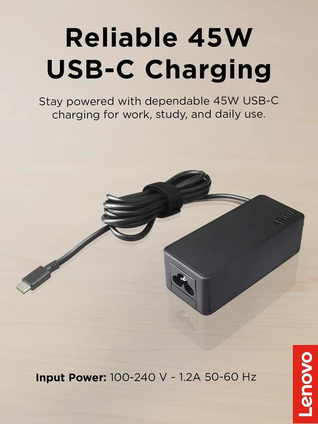 Alt view image 2 of 5 - 45W USB-C Power Adapter for Yoga C630, Yoga 910-13, Yoga 720-13, Miix 630-12, IdeaPad 720s-13, Chromebook S330 and C330, GX20N20876