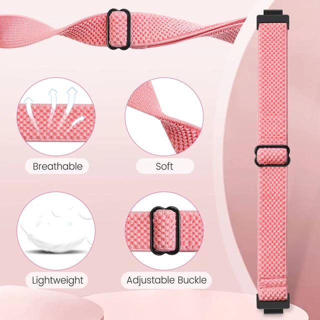 Alt view image 2 of 7 - Elastic Watch Band Compatible with Fitbit Inspire /3/2/HR/Ace 2/3, Soft Nylon Sport Wristband Replacement Straps For Women & Men