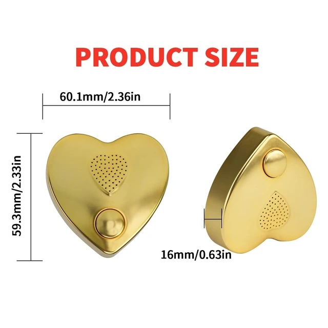 Alt view image 5 of 7 - 350s Voice Box Recordable Presents Button Sound Box for Stuffed Animals, Voice Recorder for Mother's Day Valentine Christmas Plush Toy,Manual DIY Creative Sound Present for Boys Girls (Gold)