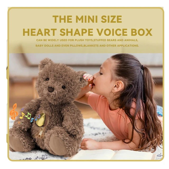 Alt view image 7 of 7 - 350s Voice Box Recordable Presents Button Sound Box for Stuffed Animals, Voice Recorder for Mother's Day Valentine Christmas Plush Toy,Manual DIY Creative Sound Present for Boys Girls (Gold)